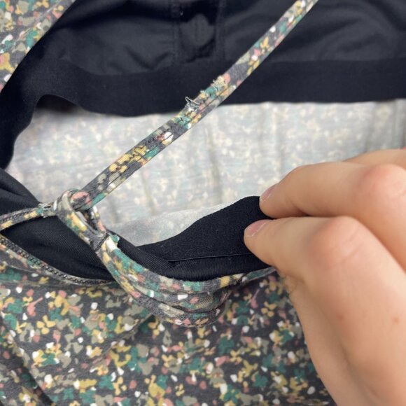 PrAna Dress Women L Green Floral AOP Outdoor Active Nature Built In Shelf Bra - Picture 12 of 13